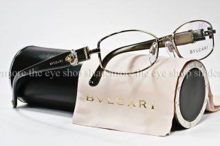 New Bvlgari Eyeglasses Frame BV 2119B Gold Citrine Gem Swarovski