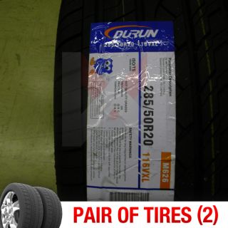Set of 2 New 285 50R20 Durun Malta Two Tires 1 Pair 285 50 20 2855020
