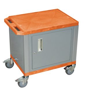 Wilson Tuffy Cart Stainless Steel Casters and Locking Cabinet Orange
