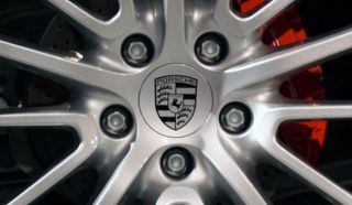 996 Carrera Genuine Porsche SLVR Blk Wheel Center Caps