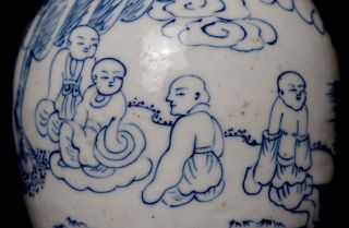 Antique Chinese 18th C Qianlong Blue and White Porcelain Vase QHP25