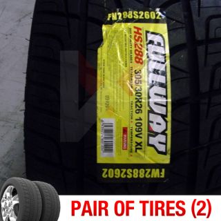 Set of 2) New 305/30R26 Fullway HS288 Two Tires (1 Pair) 305 30 26