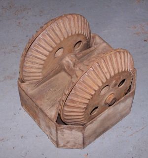 Antique Cast Iron Double Wheel Hog or Pig Oiler