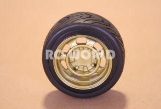 RC 1 10 Car Tires Wheels Rims Package Kyosho Tamiya HPI Gold Old