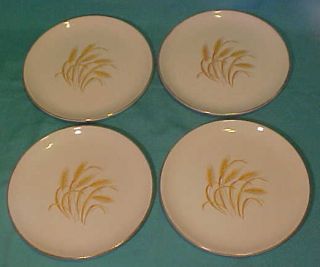 Set of 4 Homer Laughlin Golden Wheat Salad Plates