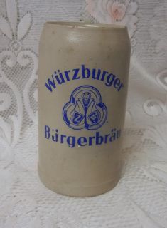 Vintage German Wurzburger Stoneware Beer Stein Mug