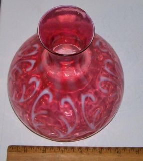 Ca. 1890s Northwood Cranberry Red Opalescent Glass Spanish Lace Water