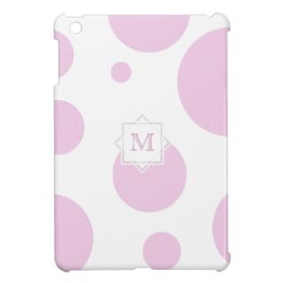 Monogram Pink And White Bubbles iPad Mini Case