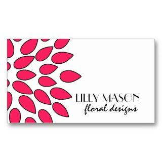 Hot Pink Floral Modern Business Cards