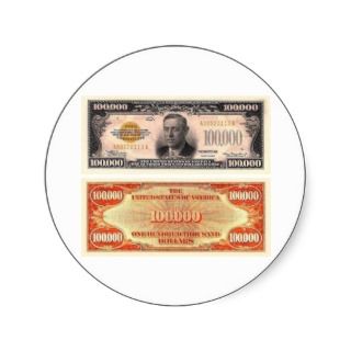 Hundred Thousand Dollar Bill Sticker
