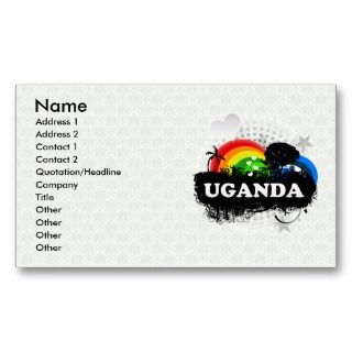 Cute Fruity Uganda Business Card Templates