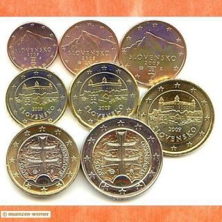 Euromünzen Kursmünzensatz KMS Slowakei 2009 Euro Münzen