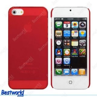 Red Ultra Thin Crystal Clear Hard Cover Case for Apple iPhone 5 5G