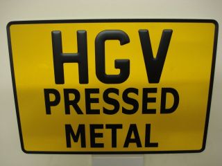 Pressed square Metal Number Plate YELLOW x1 HGV Tractor Truck Trailer