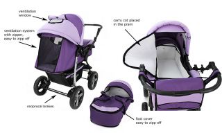 Baby Pram   Stroller  Pushchair   Carrycot  16 COLOURS