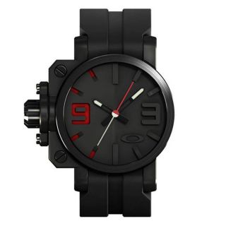 Oakley GEARBOX 10 062 Armbanduhr Uhr (Stealth/Black Red Dial/Black