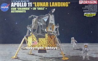 72 Bausatz Dragon 11002 Apollo 11 Mond Landung mit Astronauten
