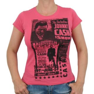 Johnny Cash   Show Band Girlie Shirt, pink
