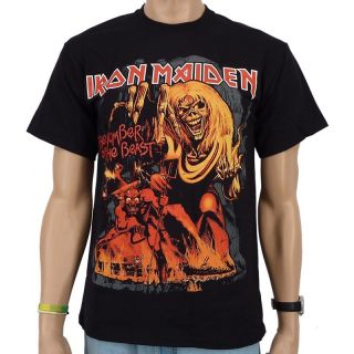Iron Maiden   Number Of The Beast Graphic Band T Shirt,
