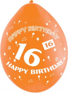 10 Luftballon Zahl 16   16. Geburtstag