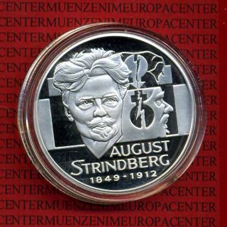 Schweden 20 Ecu 1996 Strindberg Silbermünze PP
