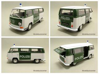 VW Bus T2 1972 Polizei, Modellauto 124 / Welly