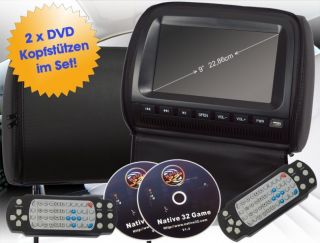 2x 9 22,86 cm Kopfstütze Auto DVD Player Digital Screen LCD Monitor