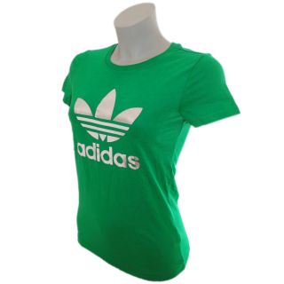 Adidas Originals Damen Trefoil T Shirt grün Tee 100% Baumwolle