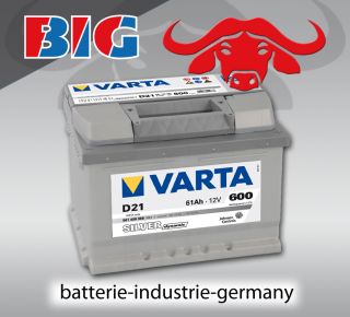 VARTA Silver Dynamic Autobatterie D21 12V / 61Ah *NEU*