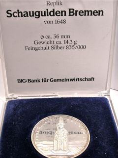 Schaugulden Bremen 1648/ 835 Silber Medaille