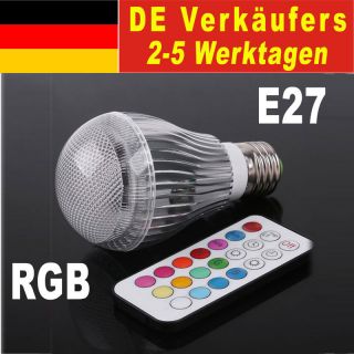 9W E27 LED RGB Lampe Bunte Licht mit Fernbedienung AC 100 240V