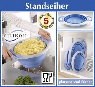 WENKO Sieb SILIKON 26 cm Ø Nudelsieb Küchensieb Seiher Durchschlag