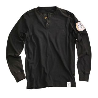 Alpha Industries Arctic Henley Langarm T Shirt Biker Longsleeve black