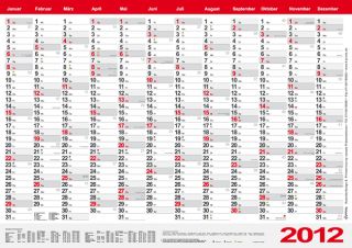 St Jahreskalender Ubersichtsplaner 2012 DINA3 42 x 30 cm Set Angebot