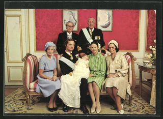 AK Schwedische Königsfamilie, König Carl XVI Gustaf, Königin Silvia