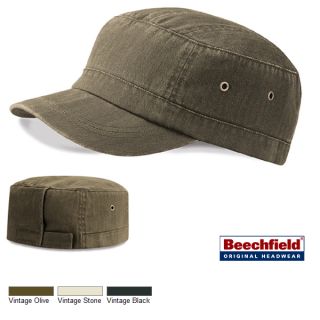 Beechfield Cap Army Militär Vintage used washed Optik