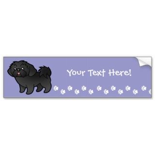 Cartoon Shih Tzu (black puppy cut) bumper stickers by SugarVsSpice
