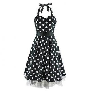 Neckholder Kleid DOTTED DRESS black/white Bekleidung