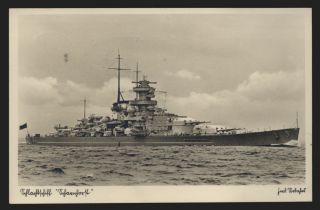 41 Foto AK, Kriegsschiff Schlachtschiff Scharnhorst