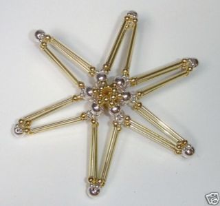 Material+Anleitung f.2 gr.3D Wachs Perlen Doppel Sterne