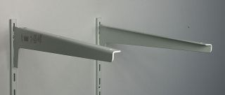 Winkelträger 48 cm weiß Halter Stahl f. Einloch Wandschiene Regal 2