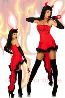 Heißes Teufel Kostüm / Abendkleid rot Karneval 36 46