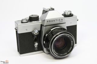 Pentacon Praktica LLC SLR Kamera mit Objektiv Meyer Optik Oreston 1 8