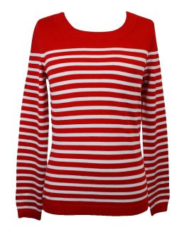 Vero Moda Pullover Glory New Stripe O Neck tomato red/white