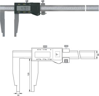 Digital Messschieber 1000 mm, Form E , IP54 Schieblehre