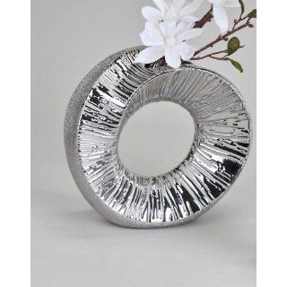 Deko Vase, 23 cm, metallic/silber Küche & Haushalt