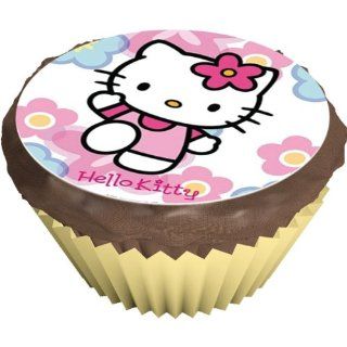 Dekoback 12 essbare Muffinaufleger Hello Kitty winkend, 1er Pack (1 x