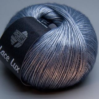 Lana Grossa Lace Lux 028 denim silber 50g Wolle
