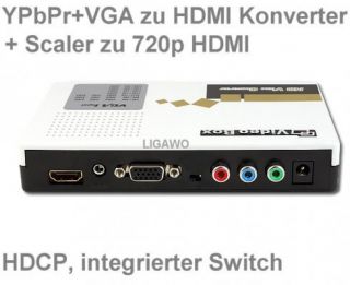 YPbPr HDMI Konverter + VGA HDMI Konverter + Skaler 720p