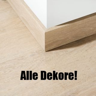 3er Pack Aquastep Laminat Sockelleisten 2350x70x12,5 mm alle Dekore